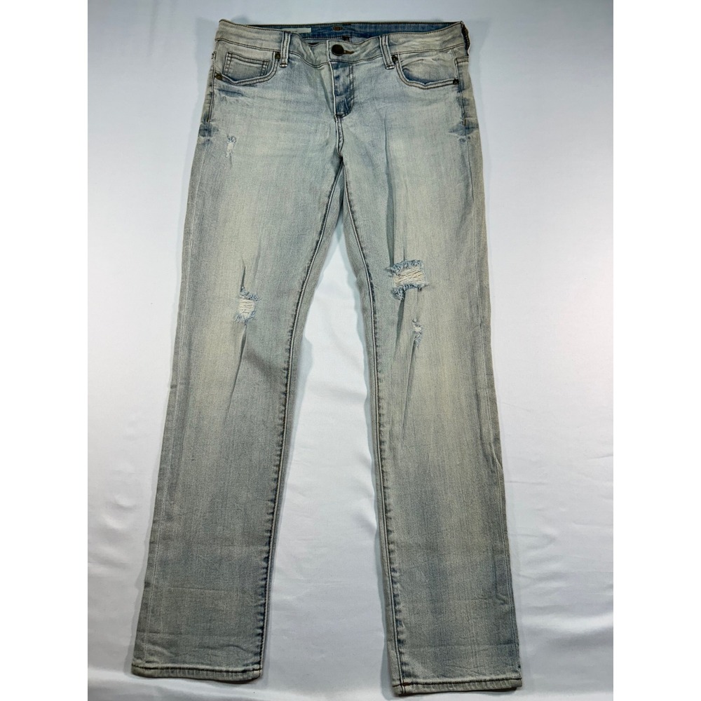 Kut from the‎ Kloth Catherine Boyfriend Jeans Light Wash Distressed Size 6
